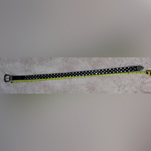 Black & Silver Bling Studded Western Belt - Picture 3 of 3
